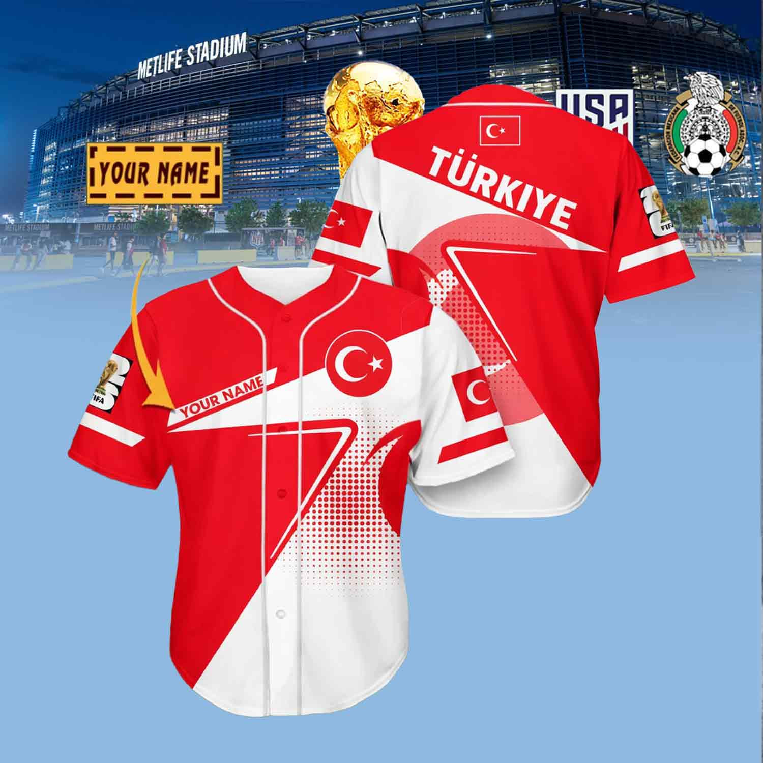 Custom Turkey Soccer Team Jersey Shirt FIFA World Cup 2026 Apparel Best Gift For Men