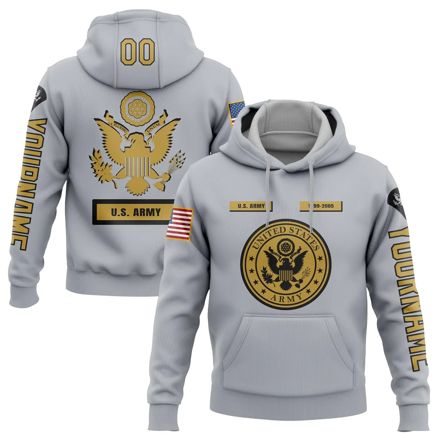 Custom U.S Army Military Hoodie Independence Day Apparel Unusual Gifts For Him