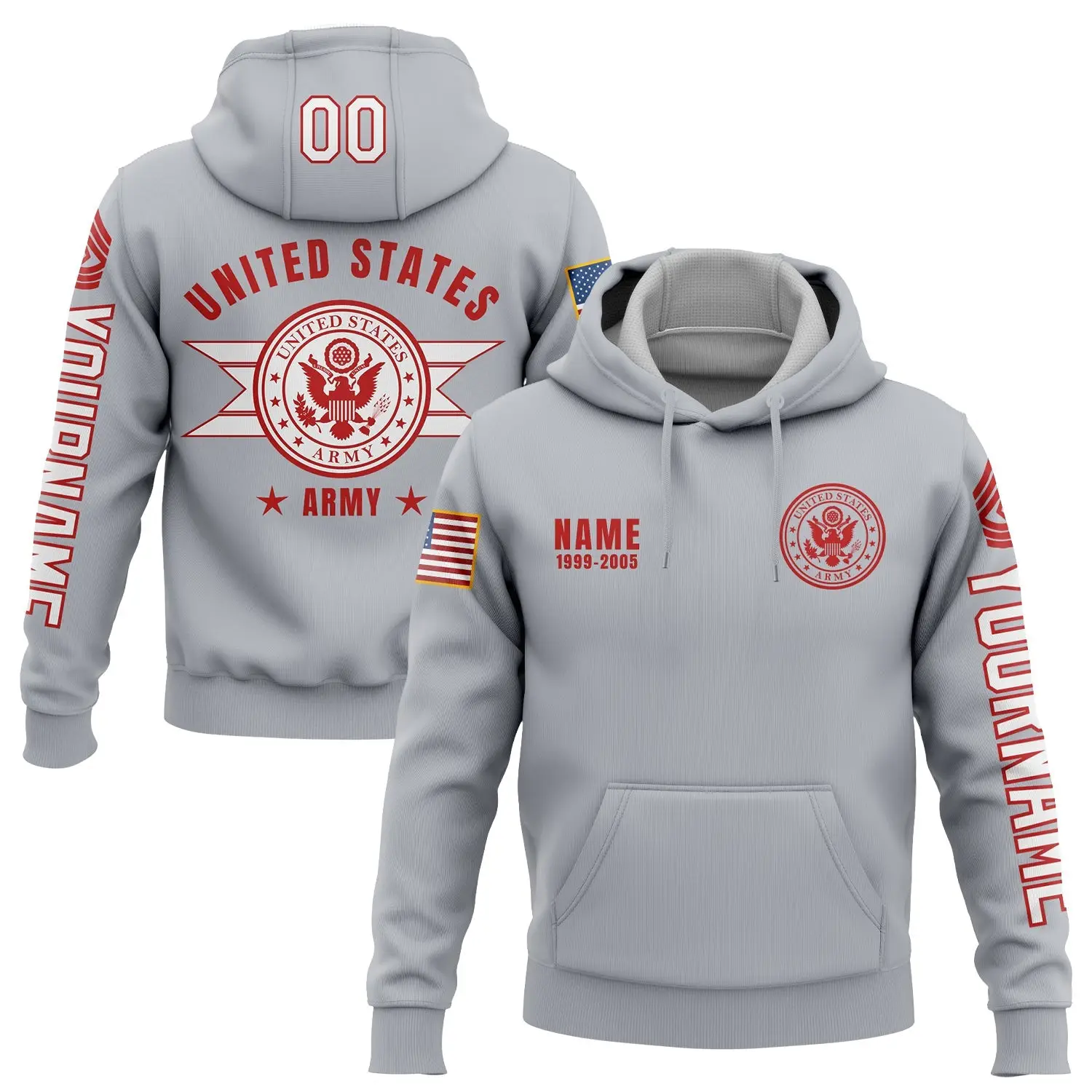 Custom U.S Army Military Hoodie Liberty 4Th Of July Apparel Unusual Gifts For Him