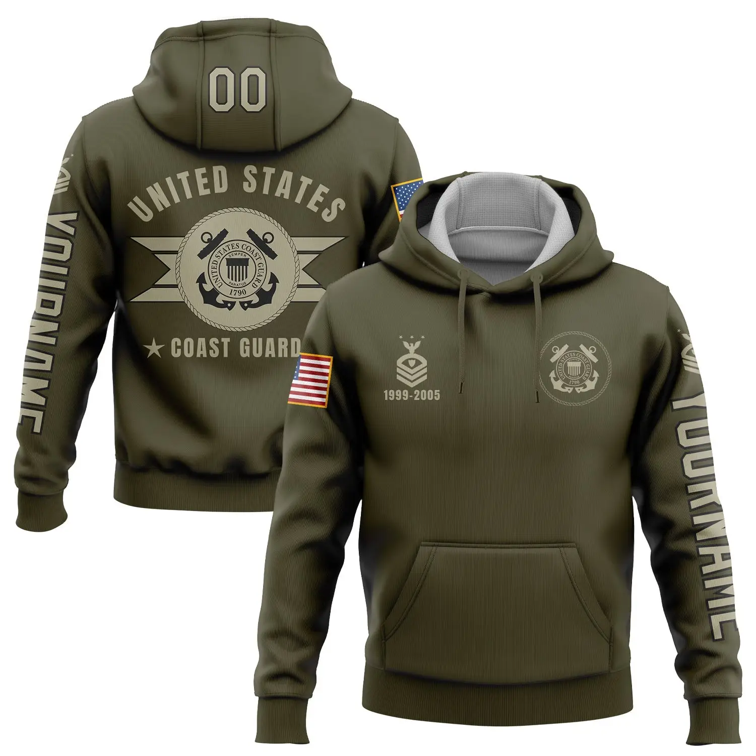 Custom U.S Coast Guard Military Hoodie 1999 2005 Patriotic Apparel Unique Gift For Mother