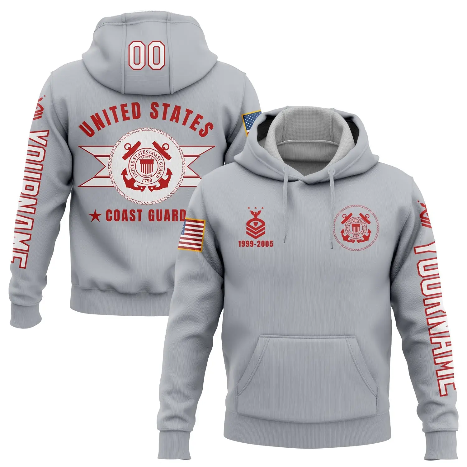 Custom U.S Coast Guard Military Hoodie Independence Day Apparel Father's Day Gifts