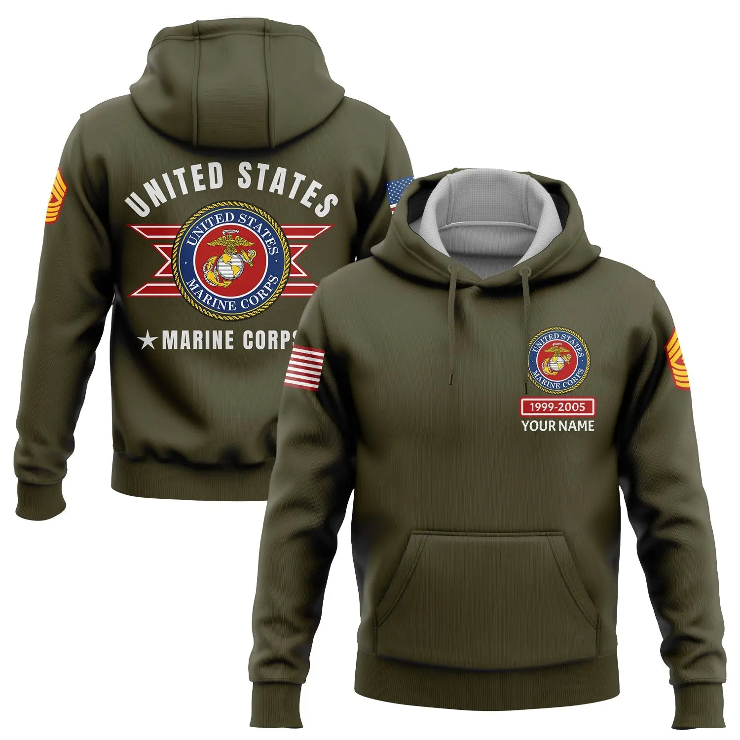 Custom U.S Marine Corps Military Hoodie 1999 2005 Patriotic Apparel Unique Gift For Mother