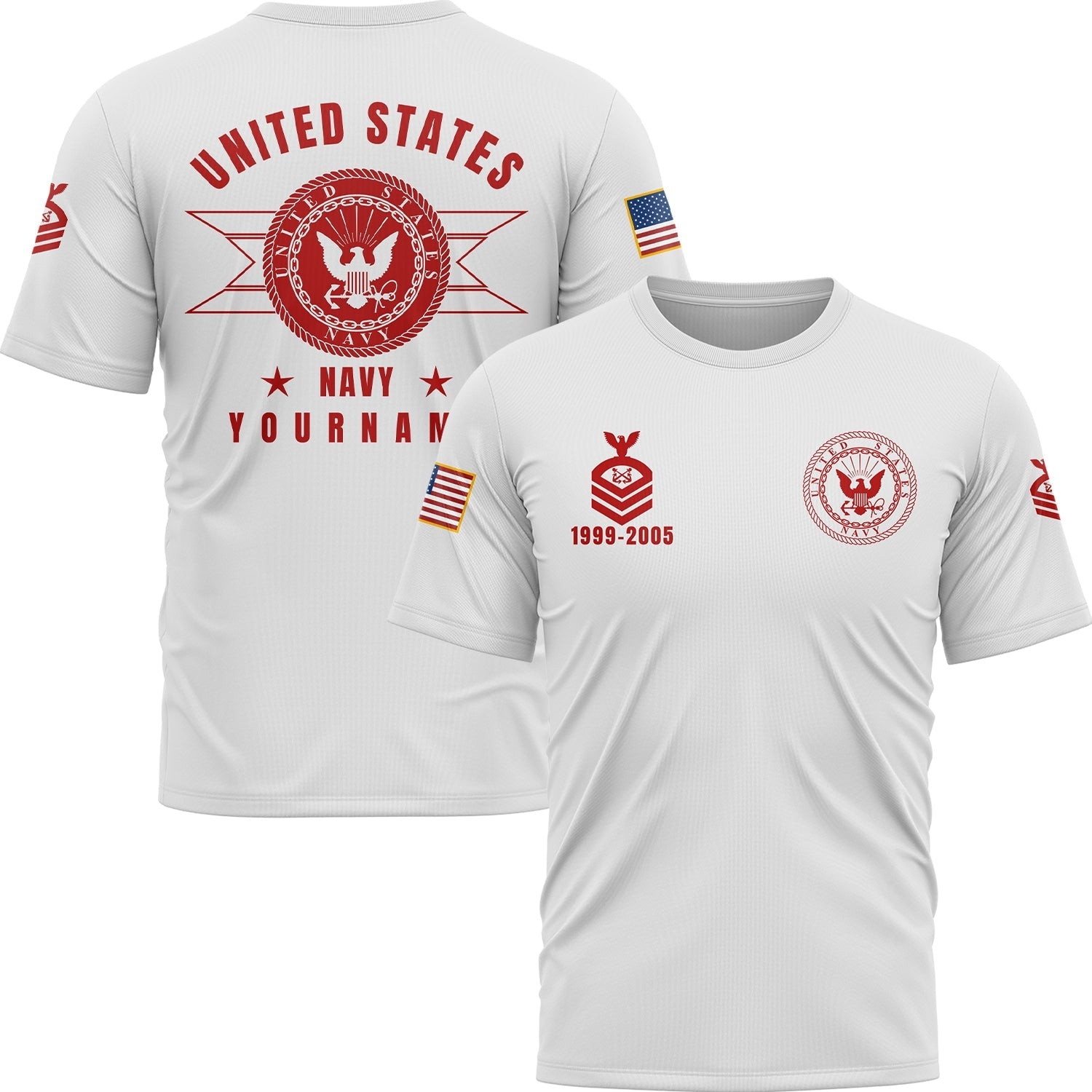 Custom U.S Navy Military T-Shirt America Celebrates 250Th Anniversary Clothes Patriotic Gifts