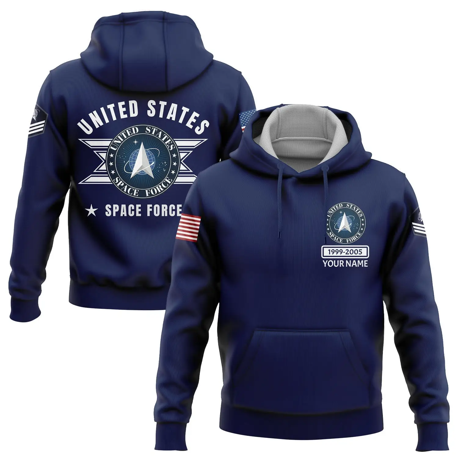 Custom U.S Space Force Military Hoodie Veteran Day Apparel Unique Gift For Patriots