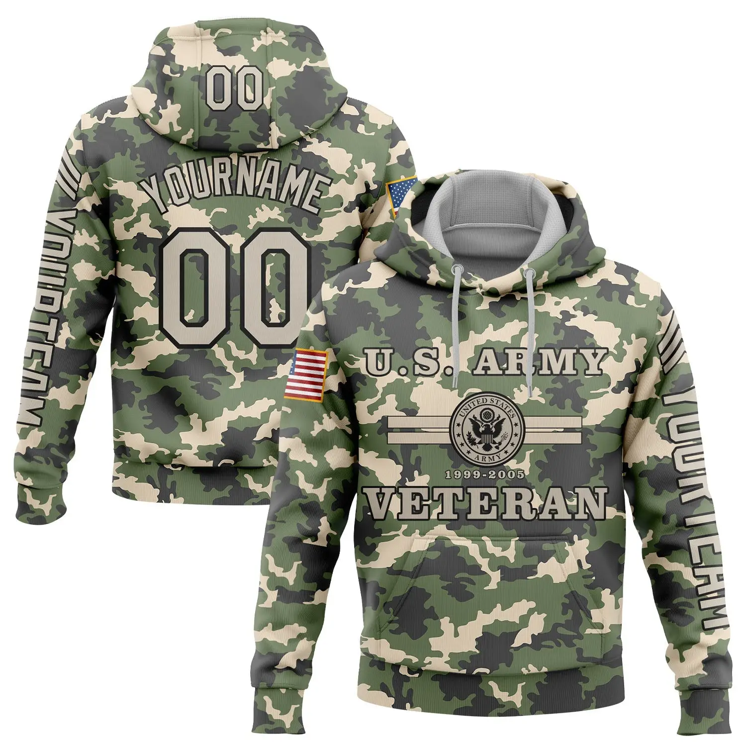 Custom U.S. Army Military Corporal Camo Hoodie Veterans Day Gifts For Best Friends
