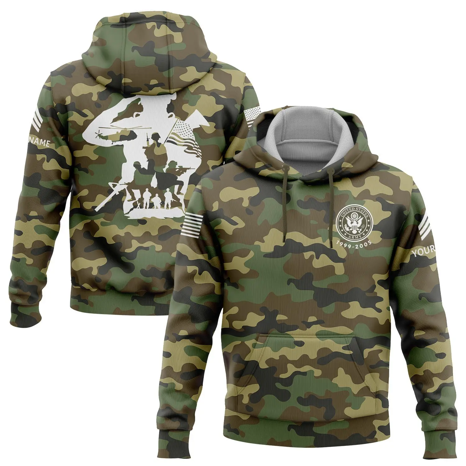 Custom U.S. Army Military Staff Sergeant Camo Hoodie Veterans Day Gifts For Mother