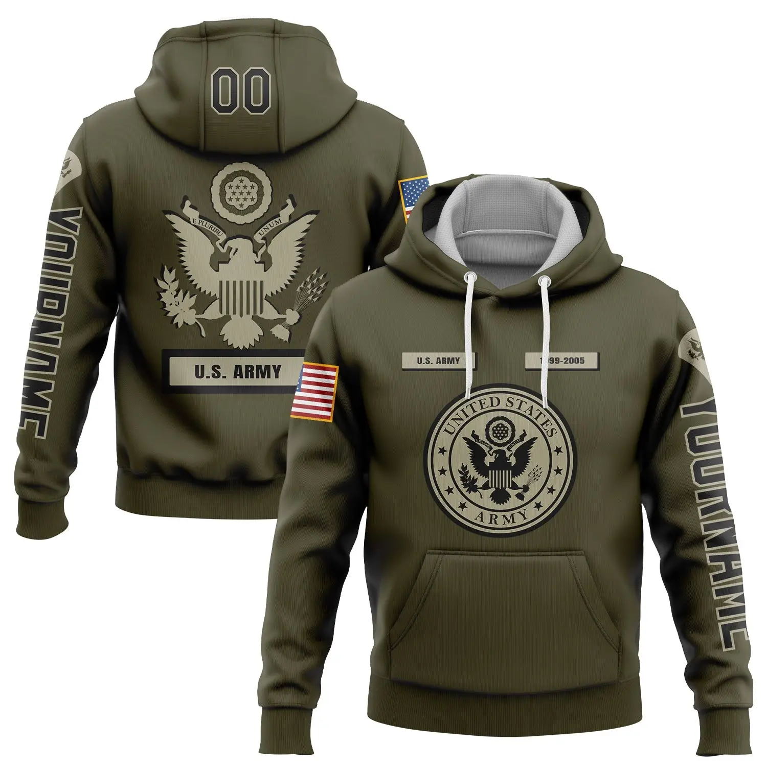 Custom United States Army Military Hoodie 1999 2005 Patriotic Apparel Unique Gift For Dad