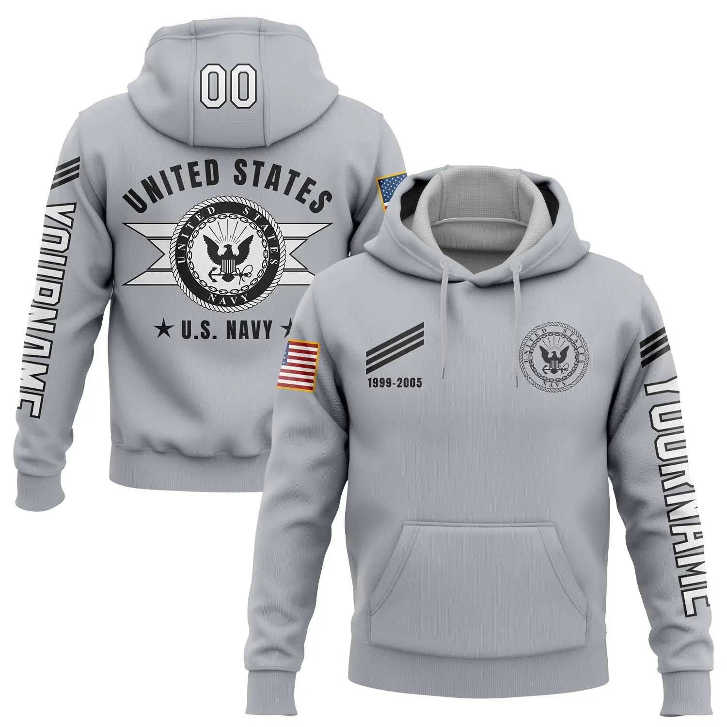 Custom United States Navy Military Hoodie Independence Day Clothes Father's Day Gifts