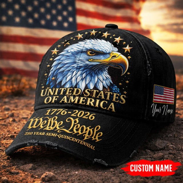 Custom United States Of America 1776 2026 Hat We The People Cap Gift For Son Custom United States Of America 1776 2026 Hat We The People Cap Gift For Son - Image 1