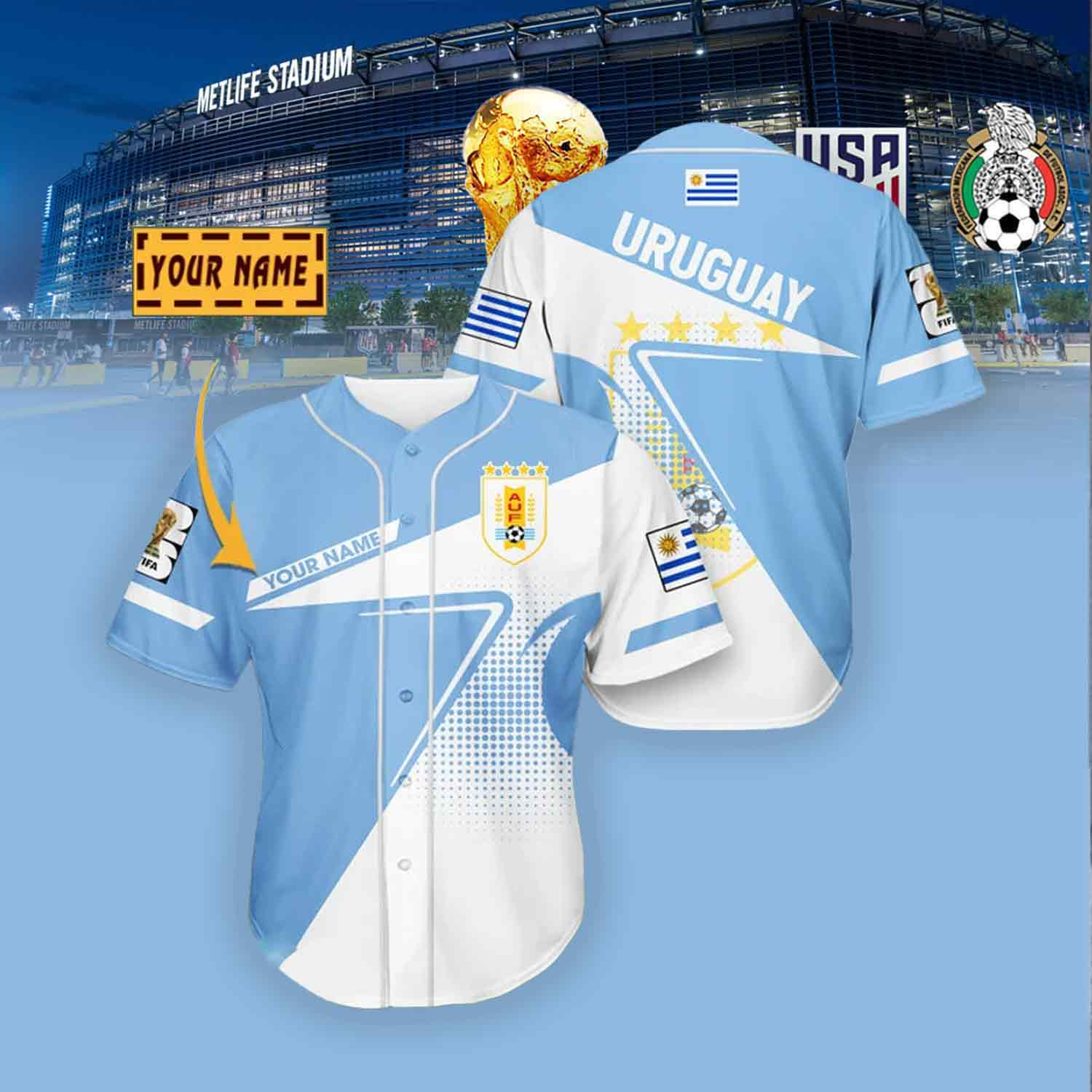 Custom Uruguay Football Team Jersey Shirt FIFA World Cup 2026 Clothes Gift For Men