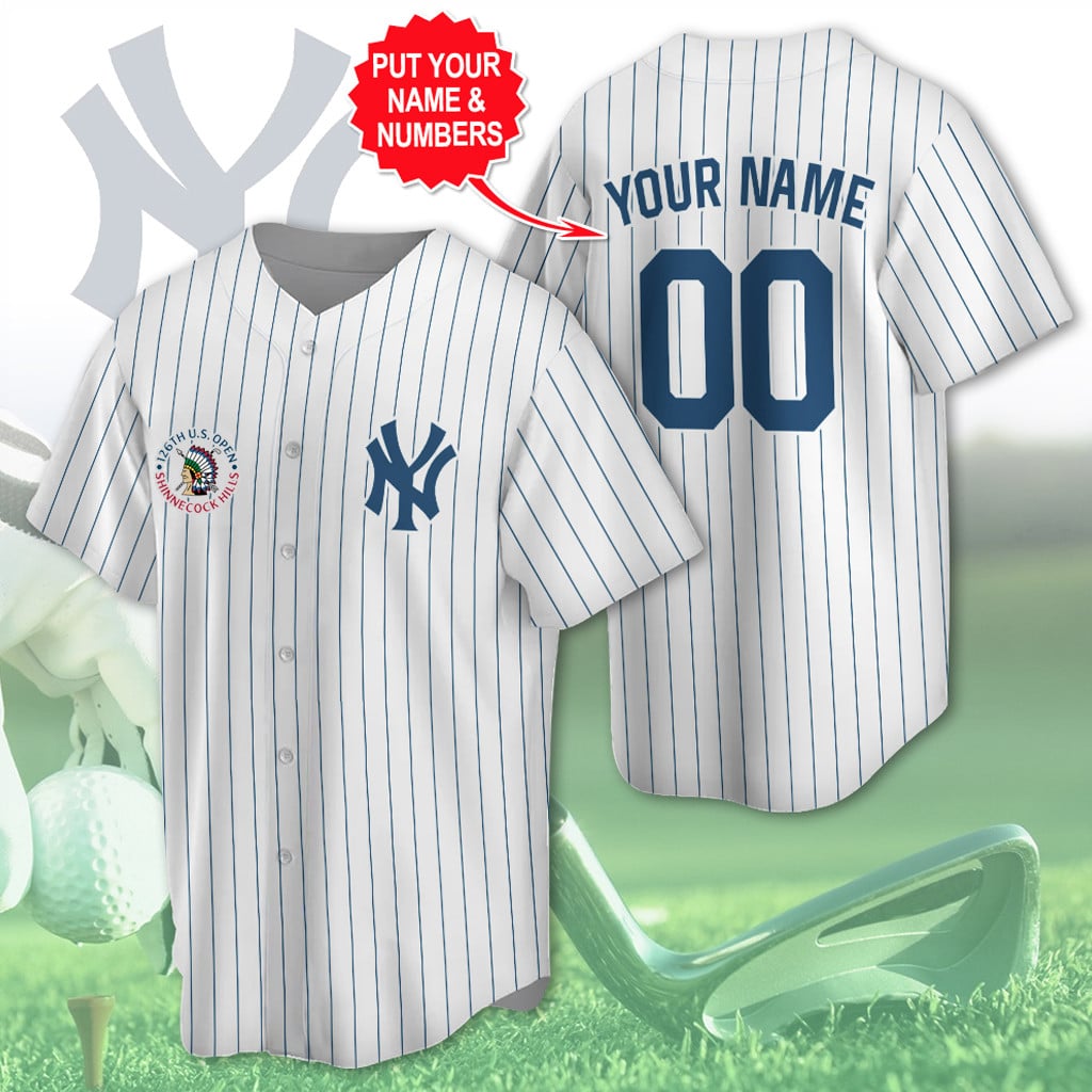 Custom US Open 2026 New York Yankees Baseball Jersey Golf Merch Fathers Day Gifts For Golfers
