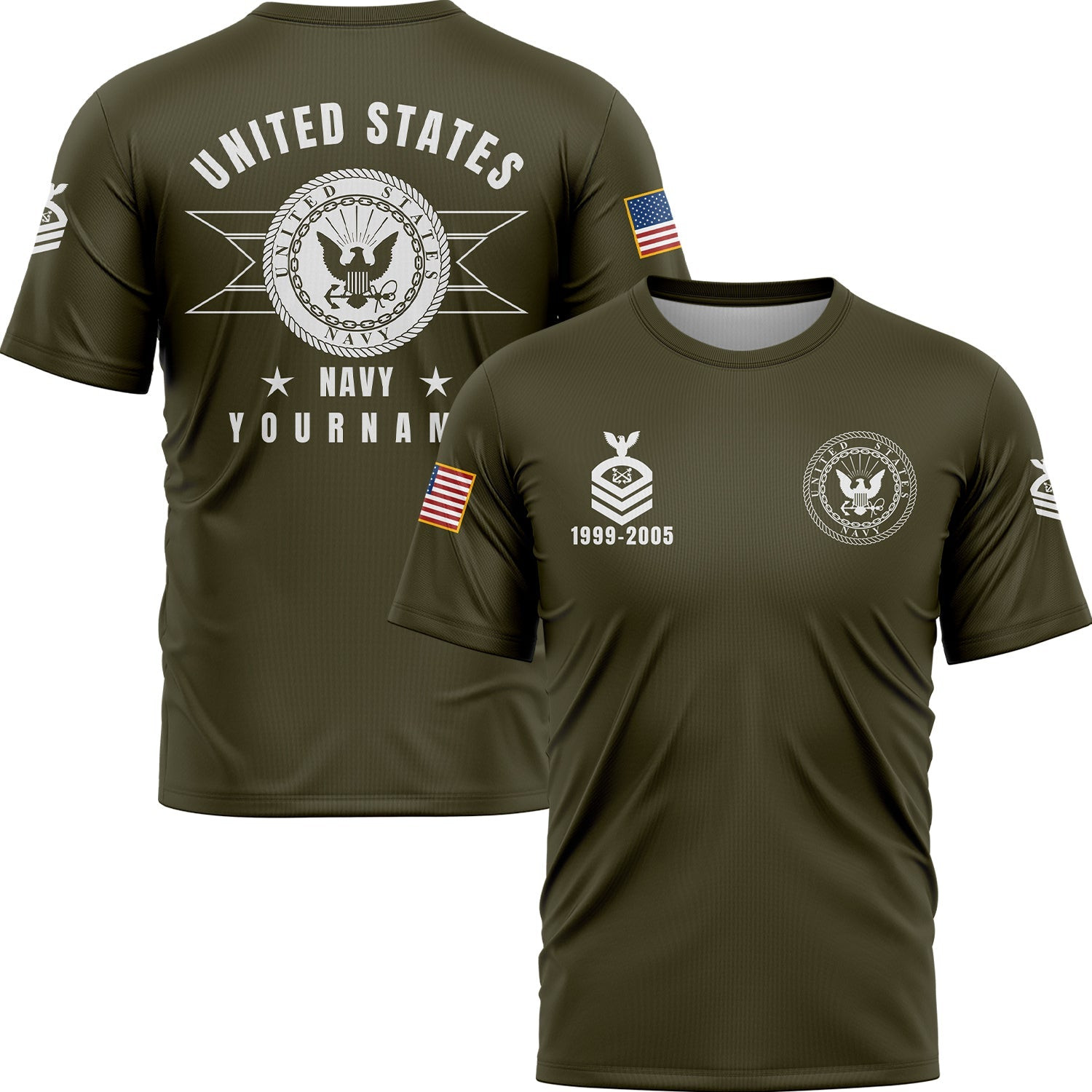 Custom USA 250Th Anniversary T-Shirt U.S Navy Military Rank Veteran Apparel Gifts For Son