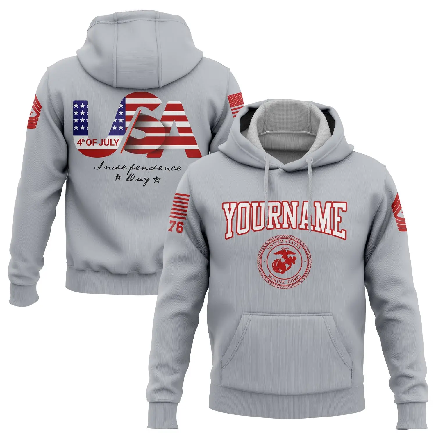Custom USA Military Rank Veteran Hoodie Independence Day Clothes Gift Ideas For Him