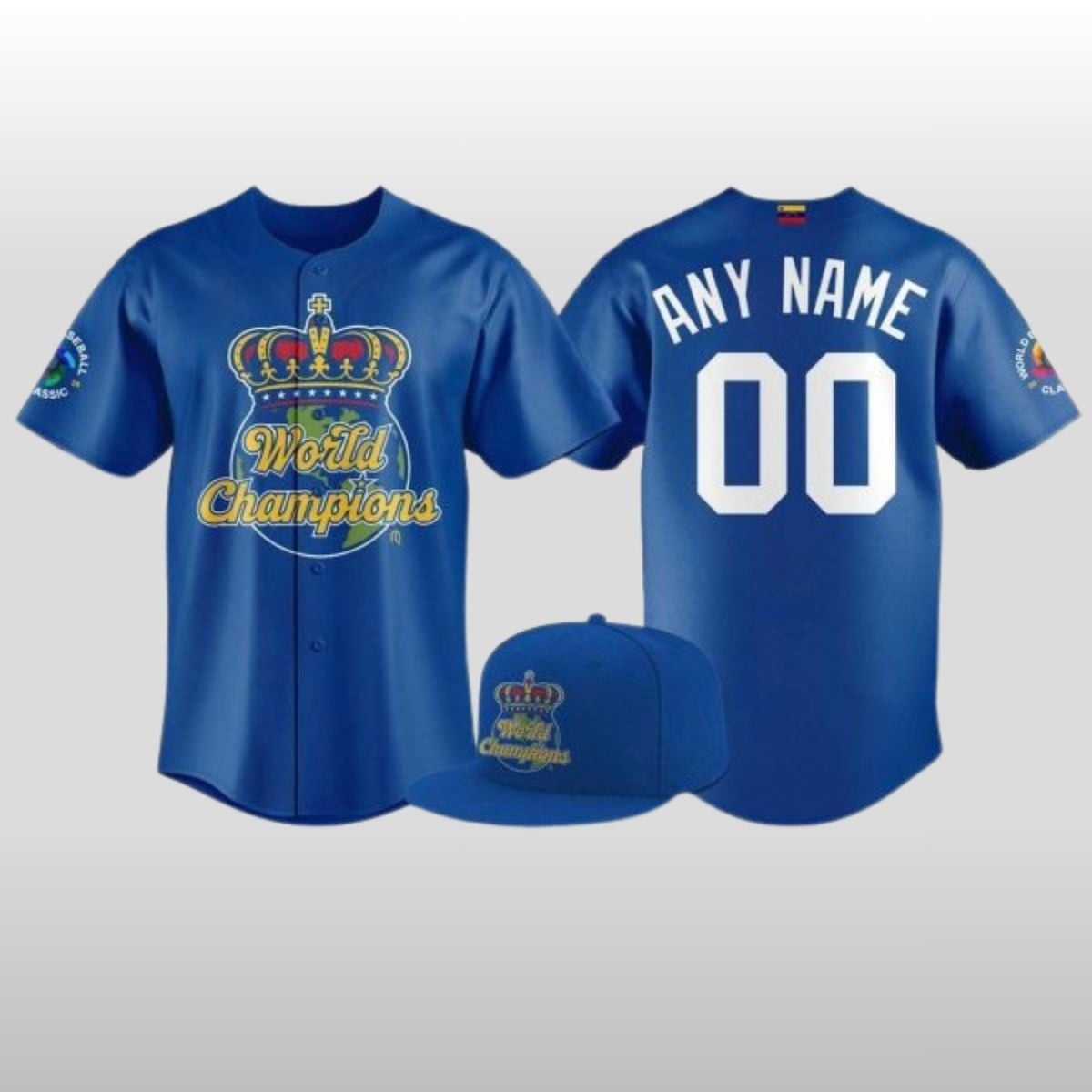 Custom Venezuela Baseball 2026 World Baseball Classic Champions Baseball Jersey