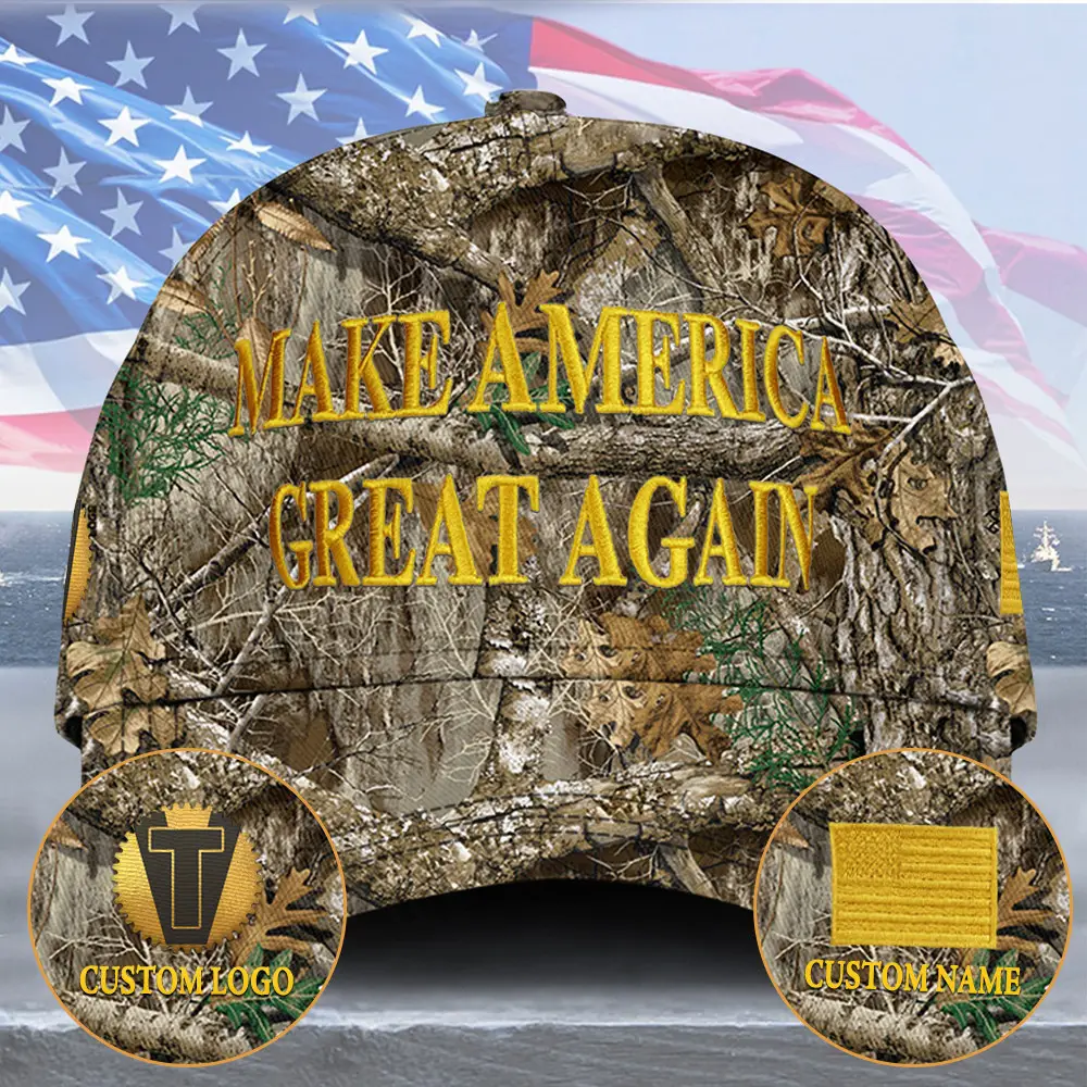 Custom Victory Triumph Black Dark Gold Hat Camo 45-47 Show Your Patriotism With Victory Hat