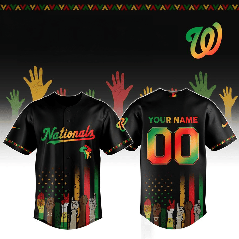 Custom Washington Nationals x Juneteenth Freedom Day Baseball Jersey Best Gifts For Dad
