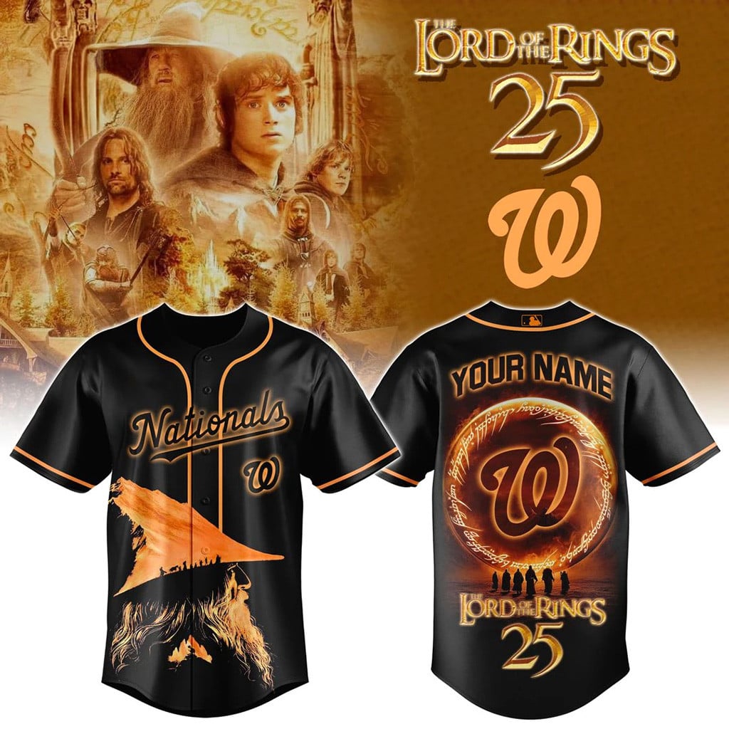 Custom Washington Nationals x Ring of Power 2026 Jersey Nationals Merch Gifts For Baseball Fans
