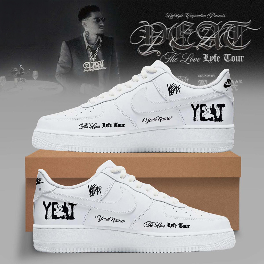 Custom Yeat The Love Lyfe Tour 2026 Name Air Force 1 Shoes Yeat Merch Gifts For Rap Fans Custom Yeat The Love Lyfe Tour 2026 Name Air Force 1 Shoes Yeat Merch Gifts For Rap Fans - Image 1