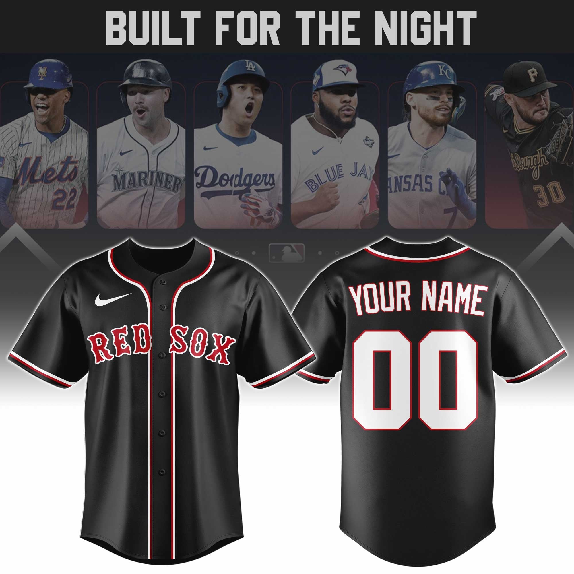 Customized Boston Red Sox Baseball Jersey Red Sox Merch Best Gifts For Baseball Fans