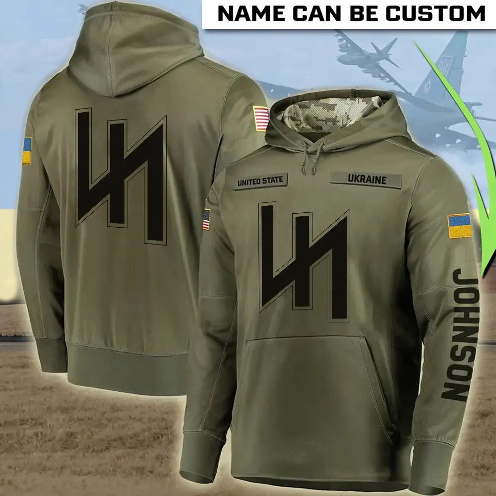 Customized Names American Stand With Ukraine Wolfsangel Hoodie Ukrainian Support Merch