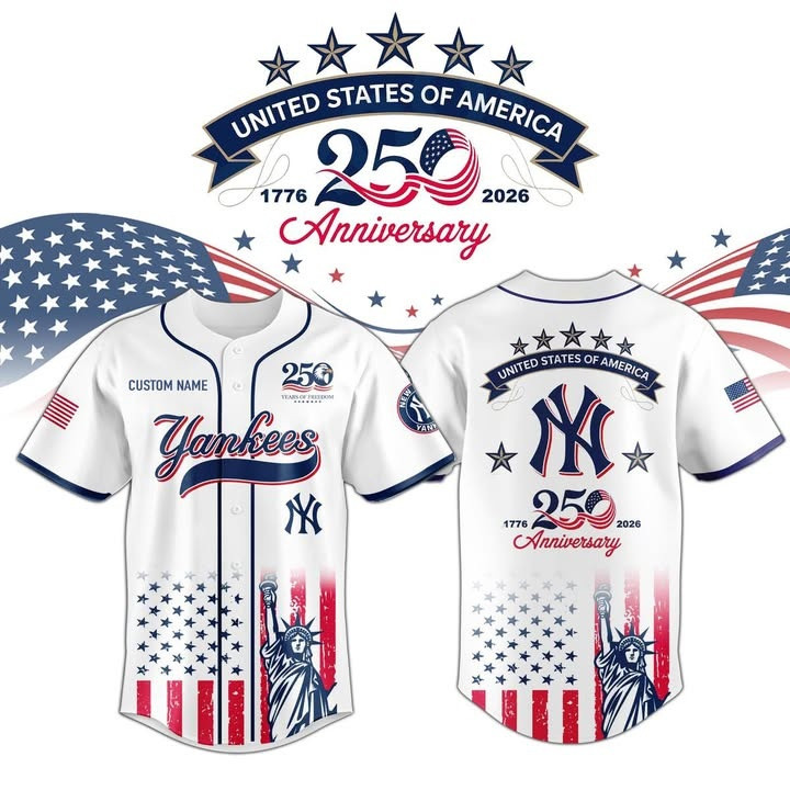 Customized New York Yankees Jersey Shirt United States Of America 250 Th Anniversary Merch