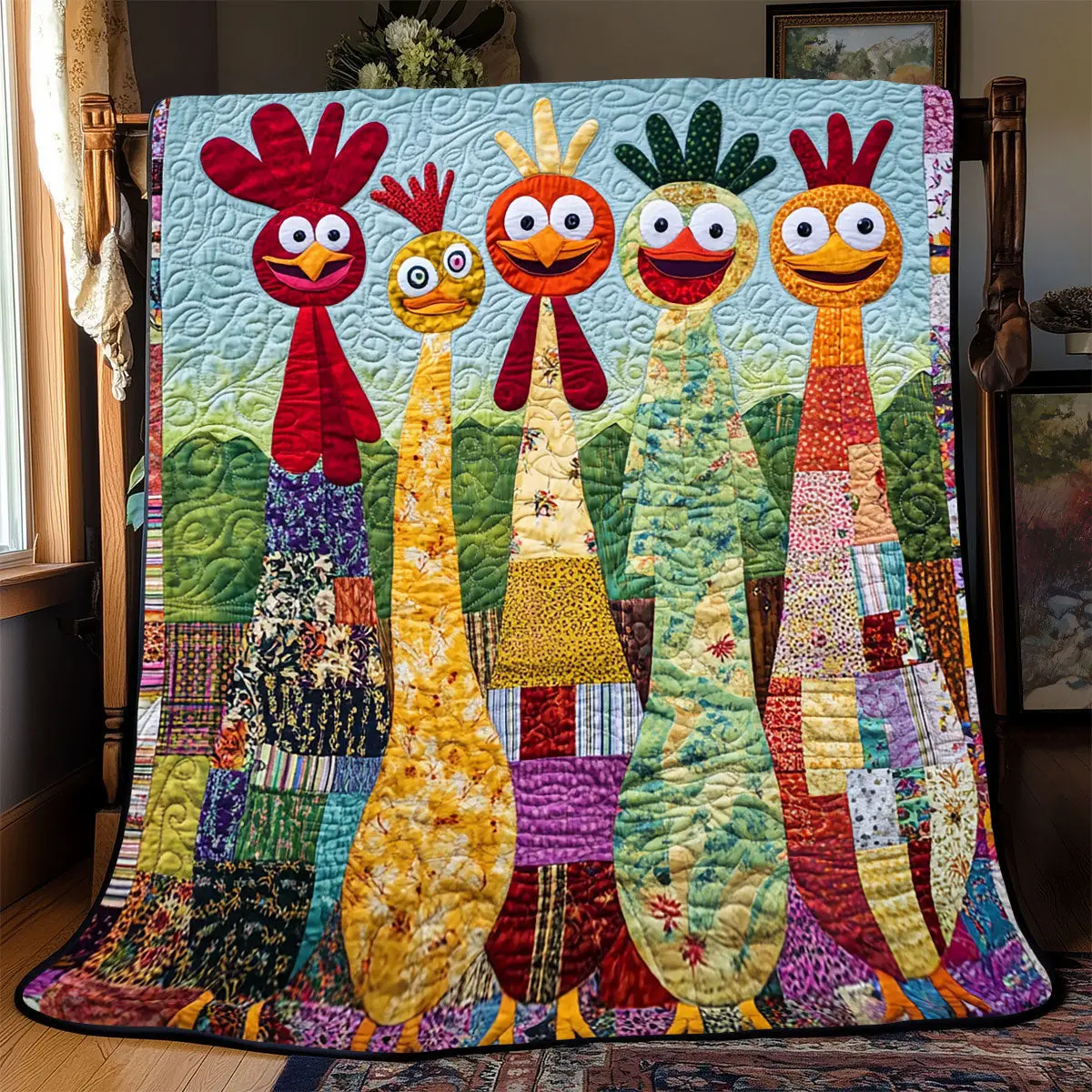 Cute Chicken Quilt Blanket For Couch Mother's Day Presents For Grandma