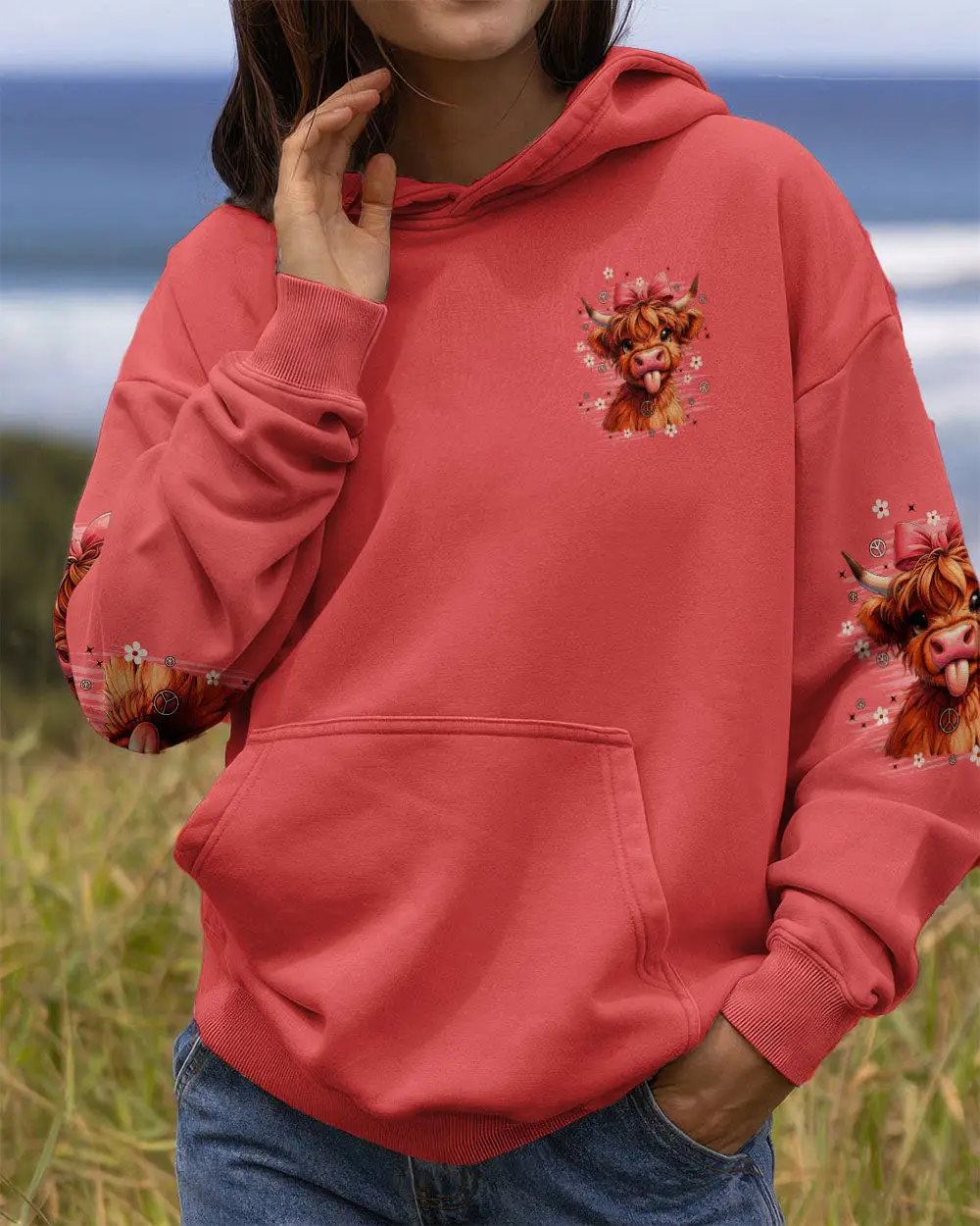 Cute Cow Apparently I Have An Attitude Hoodie Cow With Pink Bow Peace Pullover Gift For Sister