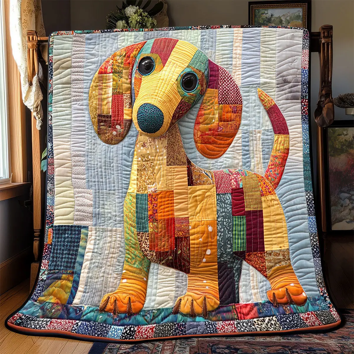 Cute Dachshund Quilt Blanket For Couch Mother's Day Presents For Grandma