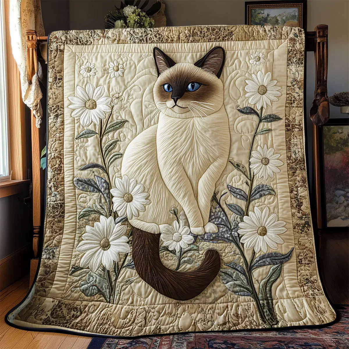 Cute Tuxedo Cat Quilted Throw Blankets First Mothers Day Gift For My Daughter