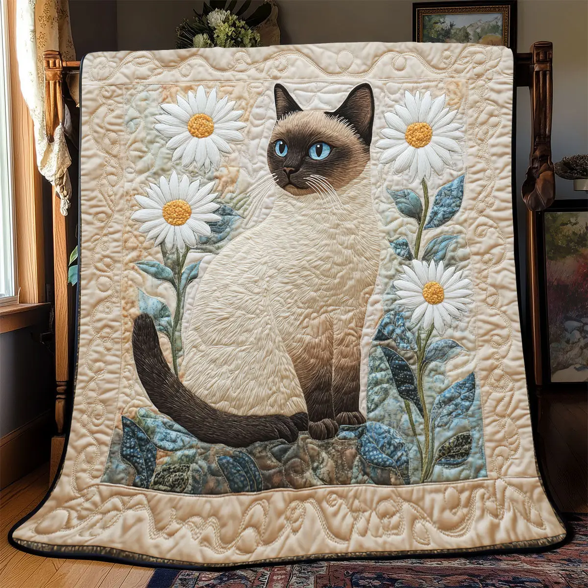 Cute Tuxedo Cat Quilted Throw Blankets First Time Mothers Day Gifts