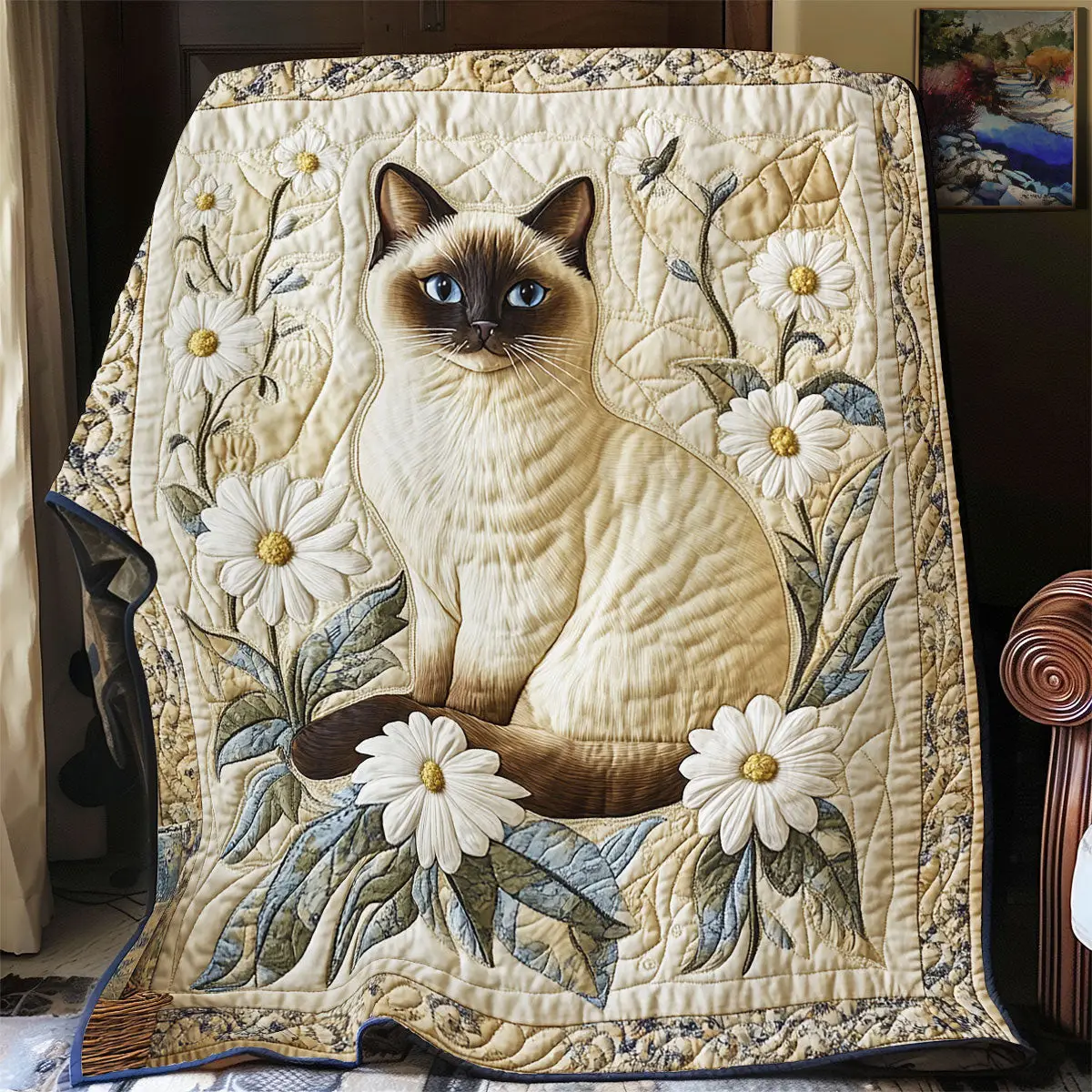 Cute Tuxedo Cat Quilted Throw Blankets Mother's Day Gift Ideas For Wife