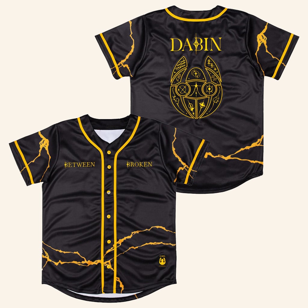 Dabin Merch Between Broken Glyph Mask Baseball Jersey Dabin Jersey Gifts For Brother -WearandDecor