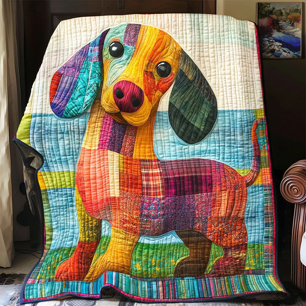 Dachshund Quilt Luxury Throw Blankets Mother's Day Gifts For Daughter