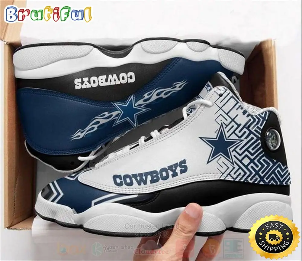 Dallas Cowboys Nfl Big Logo Football Team Air Jordan 13 Shoes