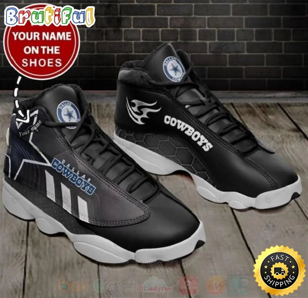 Dallas Cowboys Nfl Custom Name Air Jordan 13 Shoes 2