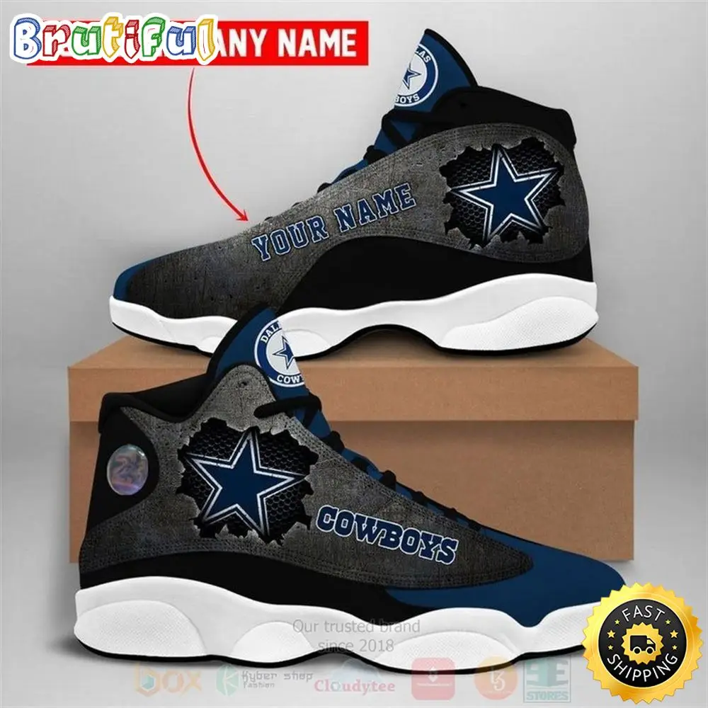Dallas Cowboys Nfl Custom Name Air Jordan 13 Shoes 4 Dallas Cowboys Nfl Custom Name Air Jordan 13 Shoes 4 - Image 1