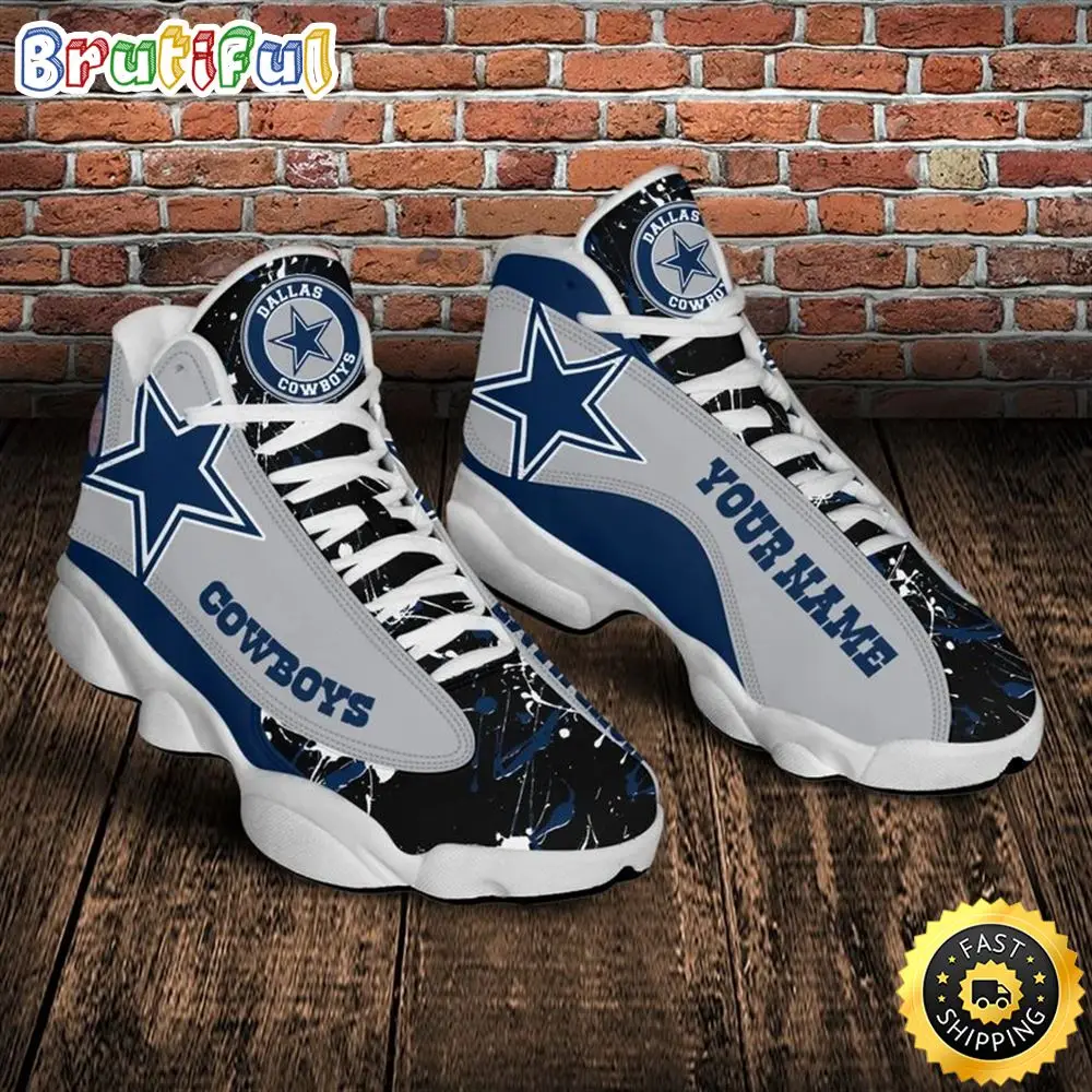 Dallas Cowboys Nfl Custom Name Air Jordan 13 Shoes Dallas Cowboys Nfl Custom Name Air Jordan 13 Shoes - Image 1