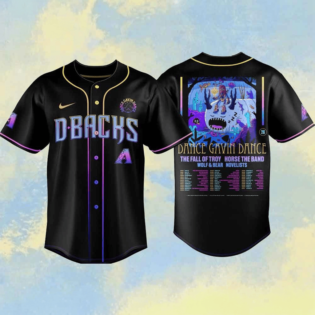 Dance Gavin Dance x Arizona Diamondbacks 2026 Tour Baseball Jersey Fan Merch Gifts For Him