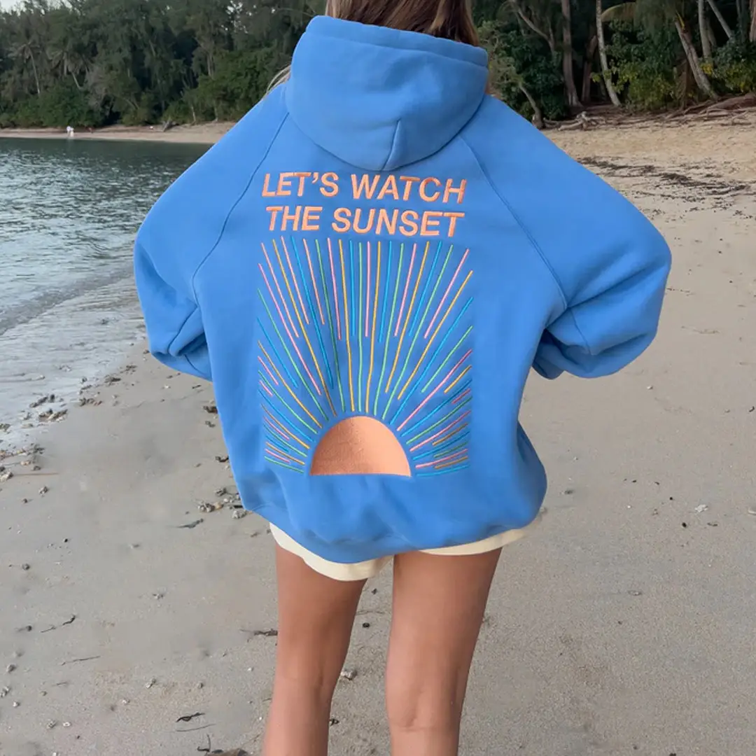 Dandy Worldwide Merch Let's Watch the Sunset Hoodie Ocean Themed Gift Ideas