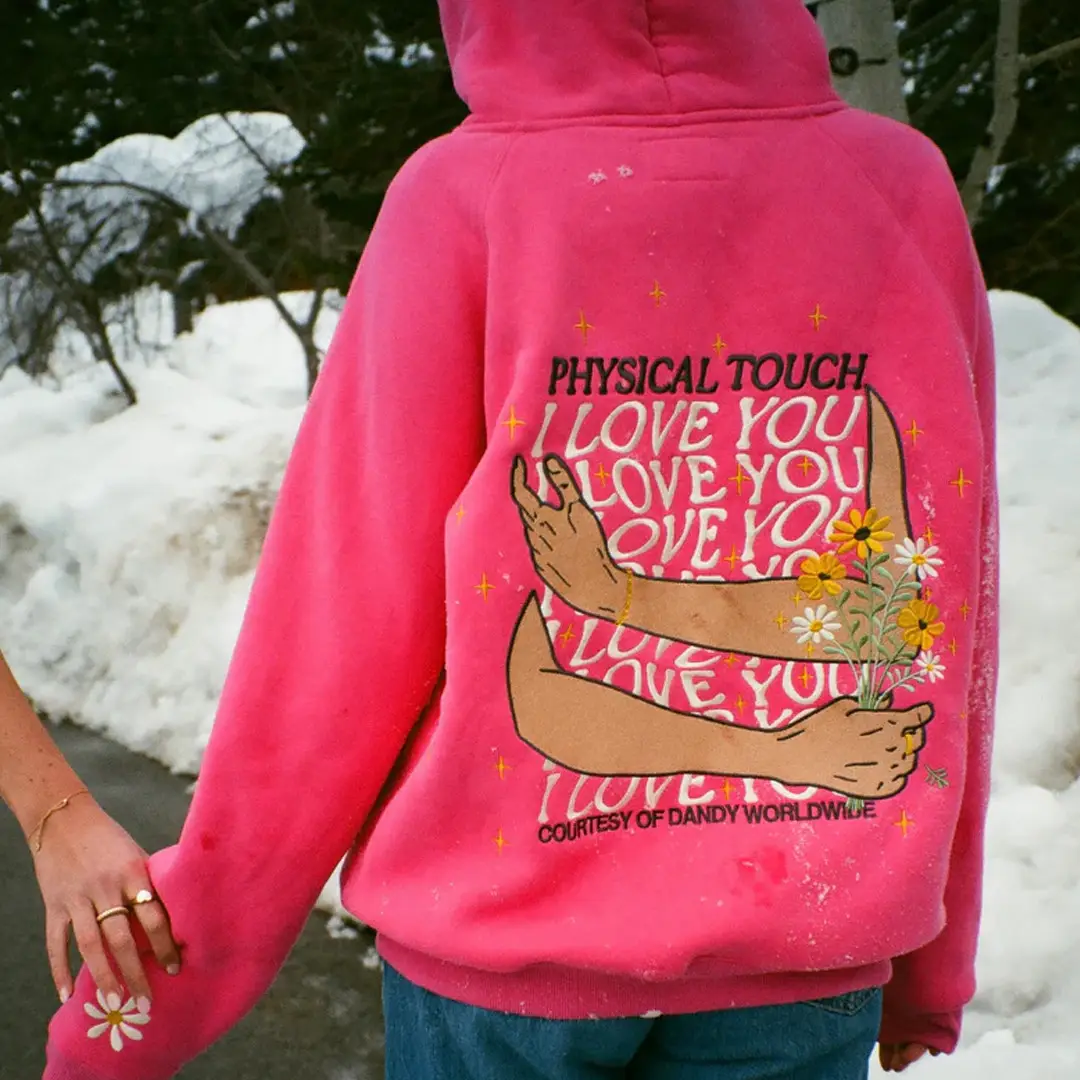 Dandy Worldwide Merch Physical Touch Hoodie With Floral Birthday Gift for Girlfriend