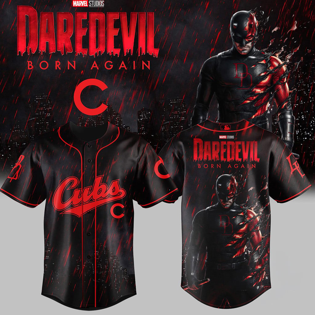 Daredevil Chicago Cubs Born Again Baseball Jersey Cubs Merch Best Gifts For Baseball Lovers