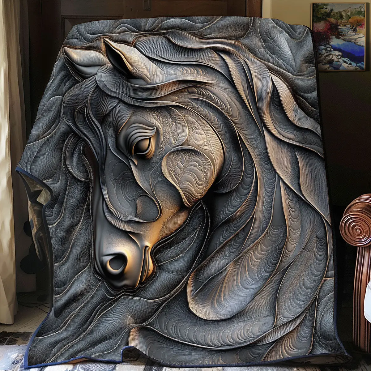 Dark Horse Quilt Luxury Throw Blankets Mother's Day Gifts For Daughter