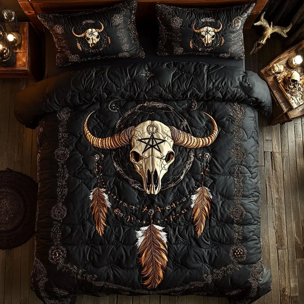Dark Inspired Quilted Bedding Set Duvet Cover Bedspread  Bedroom Decor For Parents