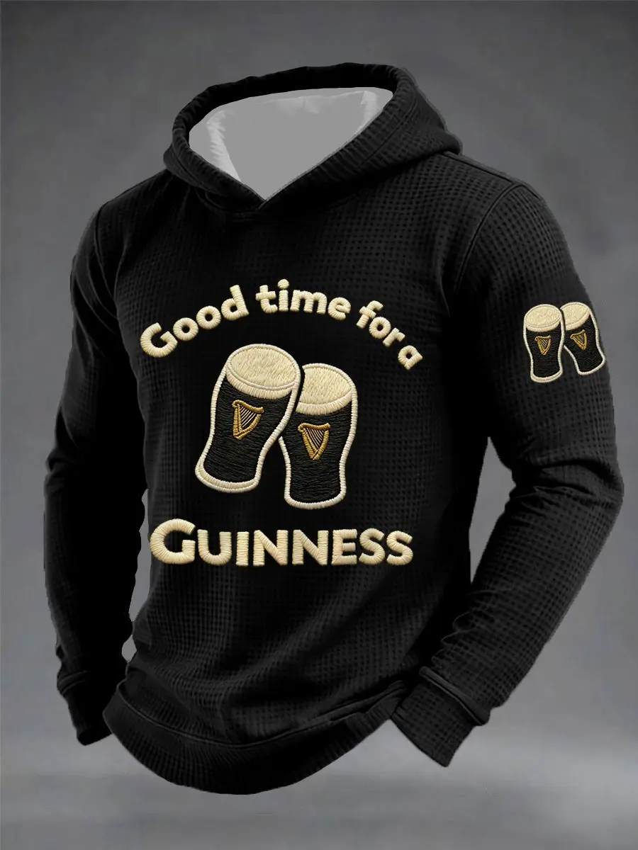 Day Good Time For A Guinness Hoodie Waffle Guinness Beer Graphic Gift for Dad