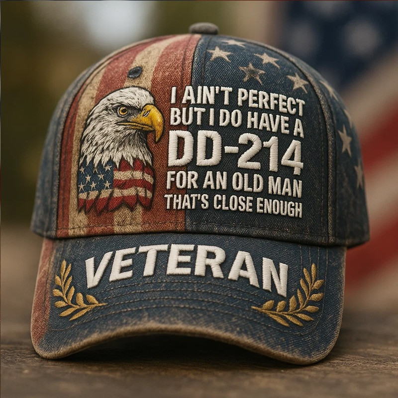 DD-214 Veteran Hat Eagle USA Flag For An Old Man Patriotic Military Presents For Men