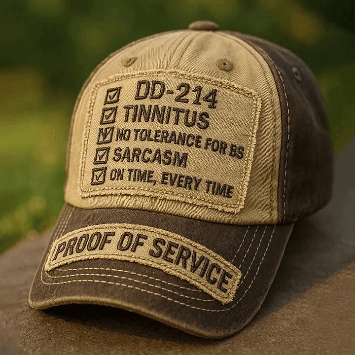 DD-214 Veteran Hat Proof of Service Military Baseball Cap Meaningful Gift for Men DD-214 Veteran Hat Proof of Service Military Baseball Cap Meaningful Gift for Men - Image 1
