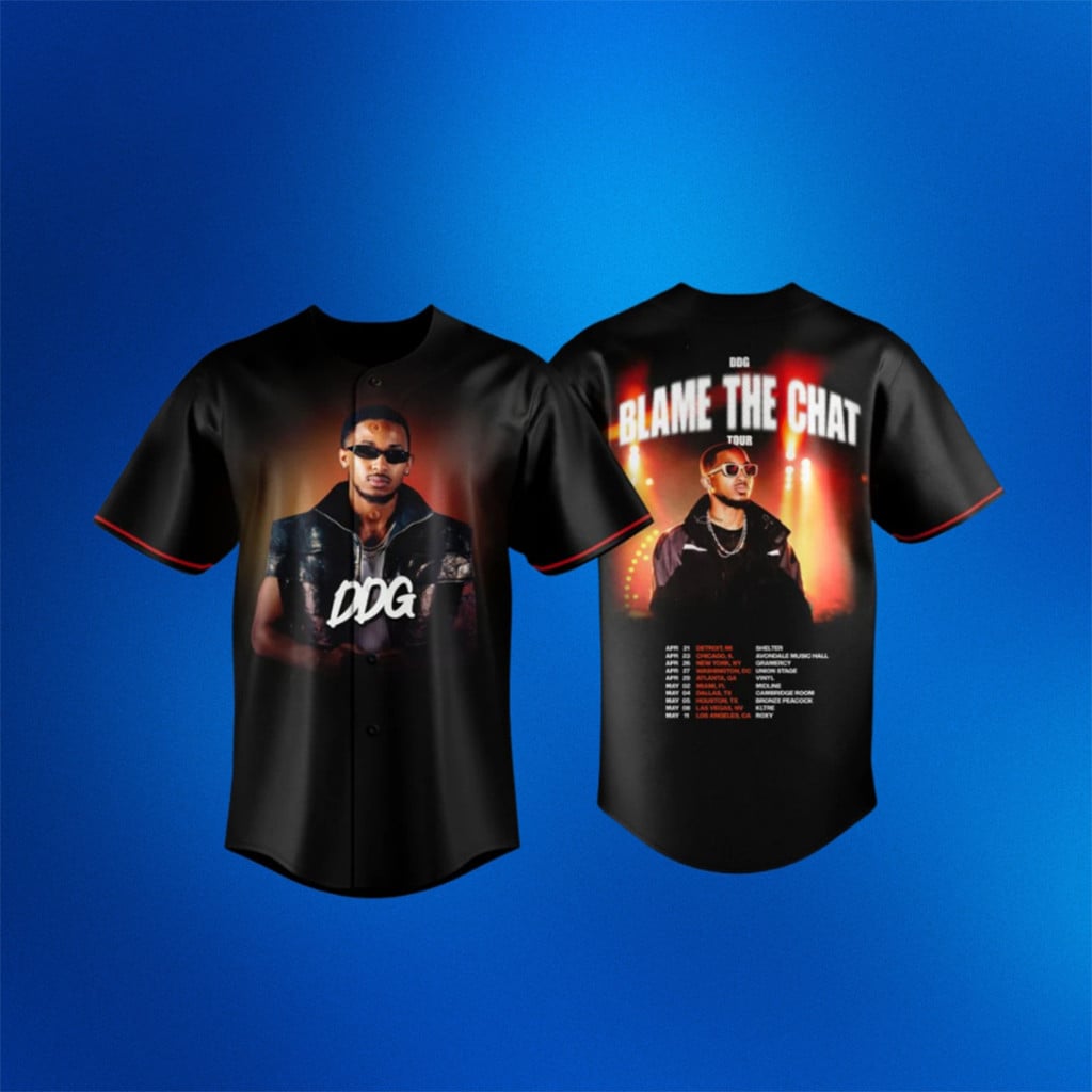 DDG Blame The Chat Tour 2026 Baseball Jersey DDG Merch Best Gifts For Rap Lovers