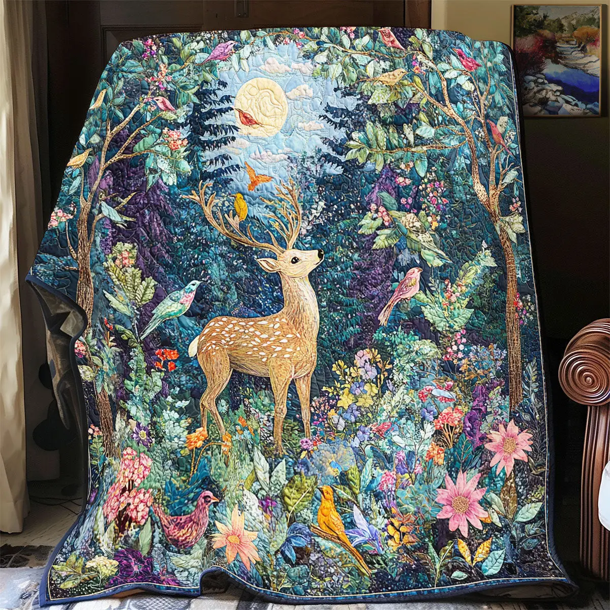 Deer Flower Forest Quilt Blankets Best Throw Blanket Awesome Mother's Day Gifts 2025