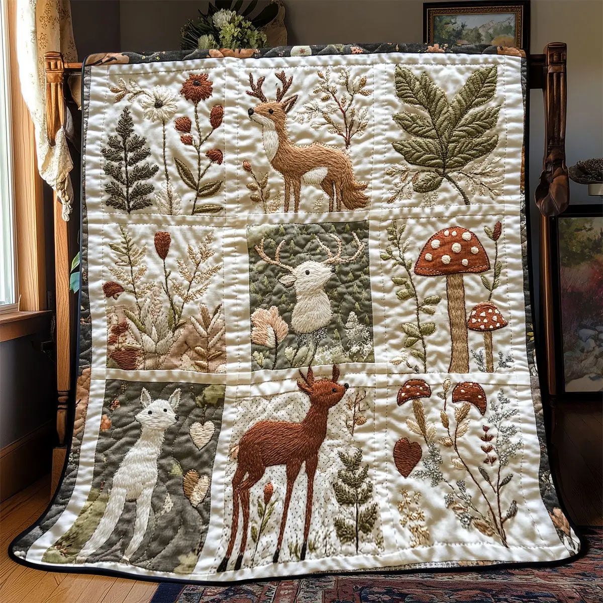 Deer Forest Quilt Best Throw Blanket Best Father's Day Special Gifts