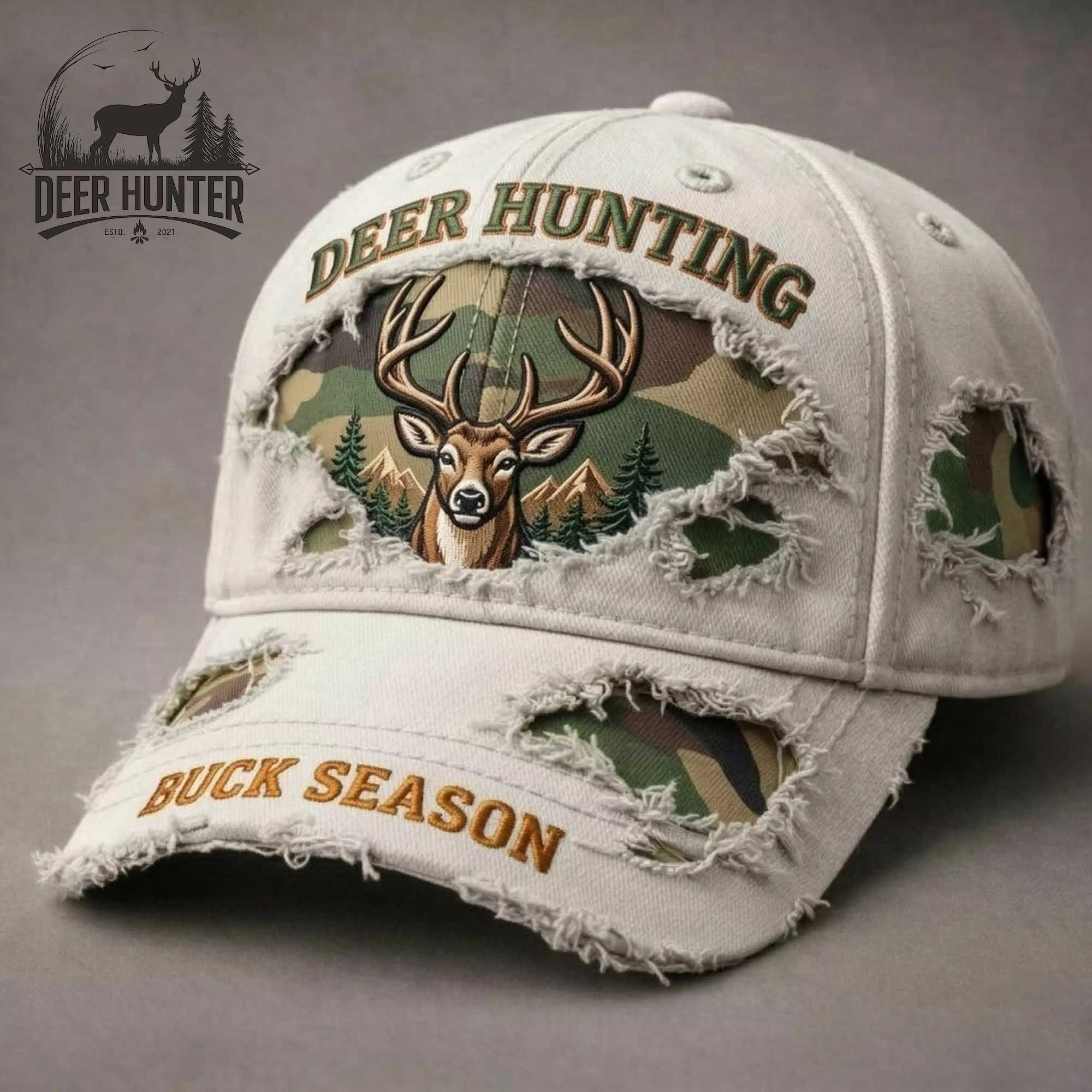 Deer Hunting Buck Season Dad Hat Distressed Baseball Cap Unique Gift For Son